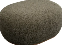 Ławka Do Przedpokoju Tkanina Boucle Oliwkowa Zieleń 81x65 Cm