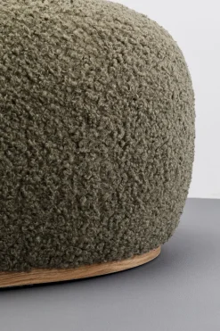 Ławka Do Przedpokoju Tkanina Boucle Oliwkowa Zieleń 81x65 Cm