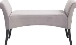 Ławka Motley Velvet 110x61 Cm Srebrnoszara