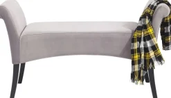 Ławka Motley Velvet 110x61 Cm Srebrnoszara