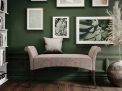 Ławka Motley Velvet 110x61 Cm Srebrnoszara