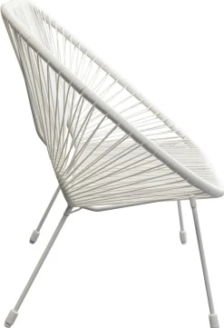 Ławka Ogrodowa Biała żyłkowa 121 Cm
