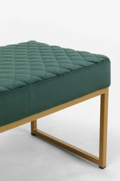 Ławka Smart 90x40 Cm Ciemnozielona - Nogi Złote
