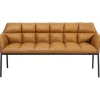 Ławka Thinktank 180x89 Cm Brązowa Skóra Naturalna