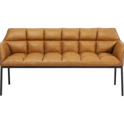 Ławka Thinktank 180x89 Cm Brązowa Skóra Naturalna