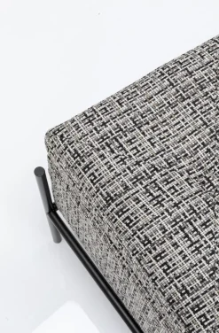 Ławka Ze Schowkiem Buttons Storage 120x43 Cm Czarno-biała