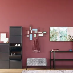 Ławka Ze Schowkiem Buttons Storage 80x43 Cm Czarno-biała