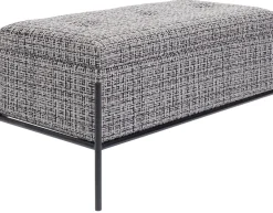 Ławka Ze Schowkiem Buttons Storage 80x43 Cm Czarno-biała