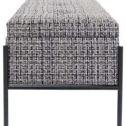 Ławka Ze Schowkiem Buttons Storage 80x43 Cm Czarno-biała