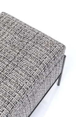 Ławka Ze Schowkiem Buttons Storage 80x43 Cm Czarno-biała