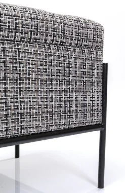 Ławka Ze Schowkiem Buttons Storage 80x43 Cm Czarno-biała