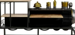 Barek Loft Z Akcesoriami Do Drinków Lokomotywa Parowa Stal I Drewno 225x105 Cm