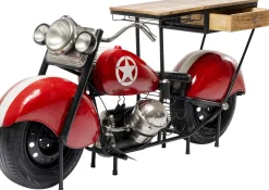 Barek Motocykl Czerwony Vintage 210x98 Cm Blat Drewno Mango