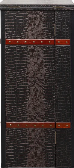Barek Rozkładany Czarno-brązowy Tapicerowany 100x114 Cm