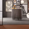 Barek Z Drewna Mango Blat Marmurowy 120x110 Cm