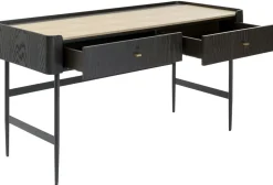 Biurko Milano 140x58 Cm Ciemnobrązowe Z Kremowym Blatem