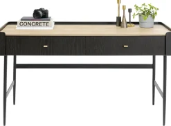 Biurko Milano 140x58 Cm Ciemnobrązowe Z Kremowym Blatem