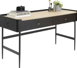 Biurko Milano 140x58 Cm Ciemnobrązowe Z Kremowym Blatem