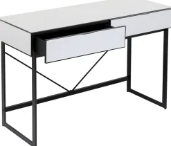 Biurko Z Szufladami Lustrzane Nogi Czarne 120x50 Cm