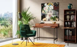 Biurko Z Wysuwanym Blatem Ravello 120x83 Cm Mango Brązowe