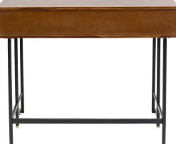Biurko Z Wysuwanym Blatem Ravello 120x83 Cm Mango Brązowe