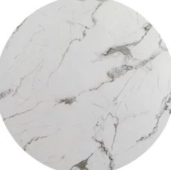 Blat Okrągły MDF Laminowany Wzór Biały Marmur Ø110 Cm