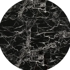 Blat Okrągły MDF Laminowany Wzór Czarny Marmur Ø110 Cm