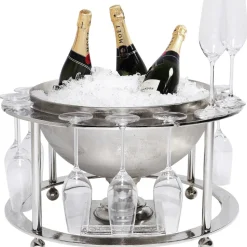 Cooler Do Butelek Champagne Time ∅61x38 Cm Srebrny
