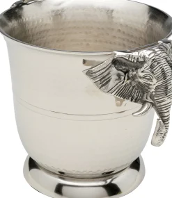 Cooler Do Wina Lub Szampana Srebrny Z Aluminium Motyw Słonia 4,5 L
