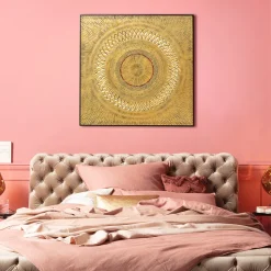 Dekoracja ścienna Art Geometric Circle 120x120 Cm Złota