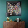 Dekoracja ścienna Farfalla 120x120 Cm Kolorowa