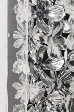 Dekoracja ścienna Frame Flower 100x100 Cm Srebrna