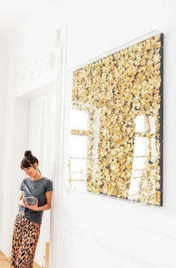 Dekoracja ścienna Gold Flower 120x120 Cm Złota