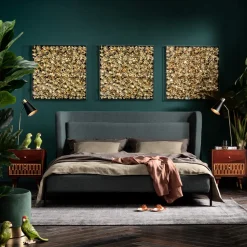 Dekoracja ścienna Gold Flower 80x80 Złota