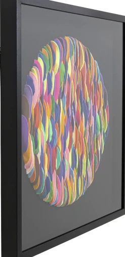 Dekoracja ścienna Kolorowa Terakota Rama Czarna 80x80 Cm