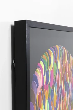 Dekoracja ścienna Kolorowa Terakota Rama Czarna 80x80 Cm