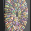 Dekoracja ścienna Kolorowa Terakota Okręgi Rama Czarna 80x80 Cm