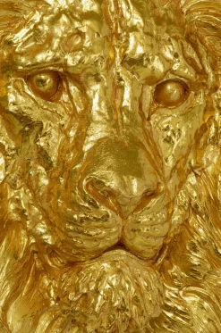 Dekoracja ścienna Lion Head 90x100 Cm Złota