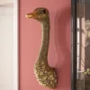 Dekoracja ścienna Ostrich 19x72 Cm Złota