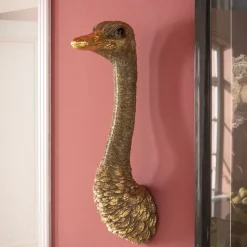 Dekoracja ścienna Ostrich 19x72 Cm Złota