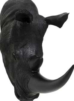 Dekoracja ścienna Rhino Head Antique 43x51 Cm Czarna