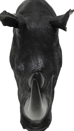 Dekoracja ścienna Rhino Head Antique 43x51 Cm Czarna