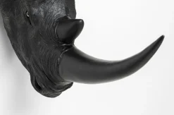 Dekoracja ścienna Rhino Head Antique 43x51 Cm Czarna