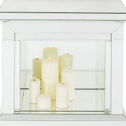 Dekoracja Stojąca - Portal Kominkowy Fireplace 71x71 Cm Lustrzany