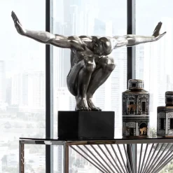 Dekoracja Stojąca Athlete XL 100x64 Cm Srebrna