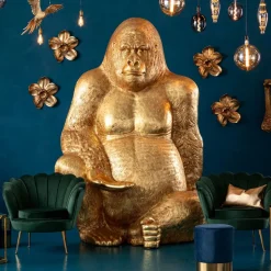 Dekoracja Stojąca Gorilla XXL 180x250 Cm Złota