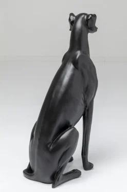 Dekoracja Stojąca Greyhound Bruno 44x80 Cm Czarna Matowa