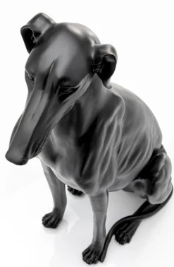 Dekoracja Stojąca Greyhound Bruno 44x80 Cm Czarna Matowa