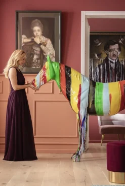 Dekoracja Stojąca Horse 216x164 Cm Kolorowa
