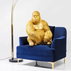 Dekoracja Stojąca Monkey Gorilla Side XL 60x76 Cm Złota